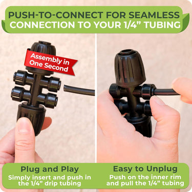 Push-to-connect for seamless connection to your 1/4